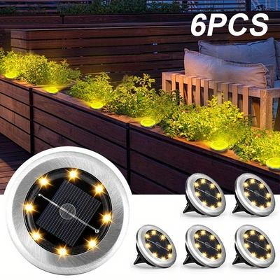 TEMU 1/2/4/6pcs, Solar Outdoor Light, Solar Ground Light, Bright Led Solar Light, Outdoor, Yard, Garden, Walkway, Driveway, Lawn And Lawn Lighting Image