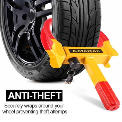 "TEMU Heavy-duty Abs Wheel Clamp With Security Lock & 2 Keys - Anti-theft Tire Clamp For Cars, Trailers, Motorcycles, Trucks - Easy Operation, Fits 10" To 20" Tires, , Tire Accessories" Image