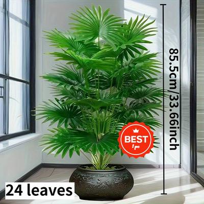 TEMU Large Realistic Artificial Palm Tree - Green Plant For Indoor & Outdoor Decor, No Maintenance Needed, Home, Weddings, And Special Occasions, Flower Pot Not Included, Palm Tree Decor Image