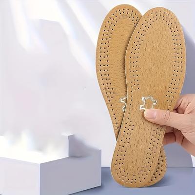 TEMU A Pair Of First-layer Cowhide Insoles For Men And Women To Sweat, Reduce Shock And For Single Shoes And Sports Casual Shoes Image