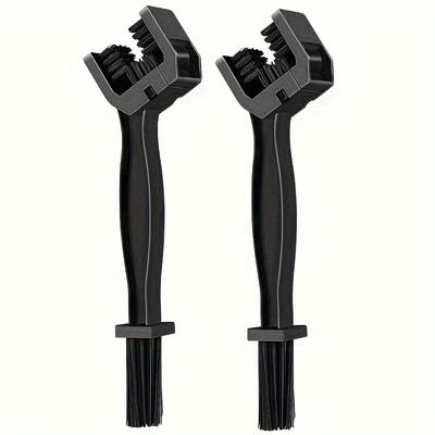 TEMU 2-pack Blue Motorcycle Chain Brushes, Abs Gear Cleaning Tool, Oil Stain Remover, Portable For Scooters, Mountain Bikes, Bike Chain Cleaning Accessories Image