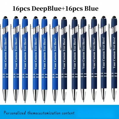 TEMU 32pcs Set Of Multifunctional Pens With Soft Tips, Very Suitable For Use , School, As A Gift, Or For Personalized Laser Engraving Of Information Image