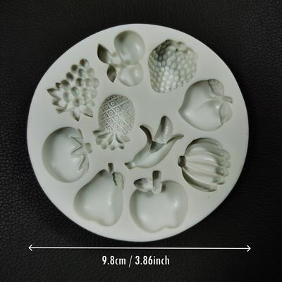 TEMU 1pc Fruits Shape Silicone Mold - For Fondant, Gum Paste, Sugar Crafts, Chocolate, Clay, - , Flexible, And For Wedding, Party, Birthday Cake Decorating And Baking Image