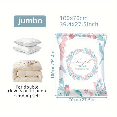 TEMU A Set Of 4 Vacuum Storage Bags, Sealed Packaging Storage Containers, Suitable For Clothes, Blankets, Shirts, Saving Organizer, Dormitory, Wardrobe, Bedroom, Travel Essentials Image