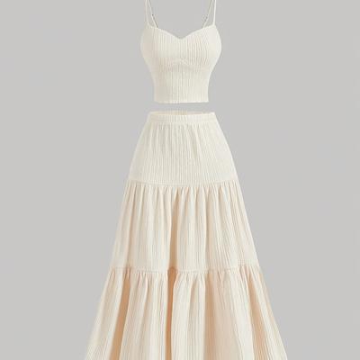 TEMU Women's Apricot-colored Camisole And Long Skirt Image