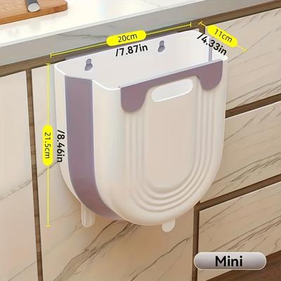 TEMU Versatile Foldable Trash Can - Ideal For Cars, Kitchens & More | Durable Pp Plastic, Space-saving Design Image