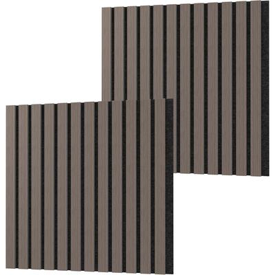 TEMU Mdf Veneer Acoustic Panels, Set Of 2 Wall Cladding, 3d Wall Panels, Acoustic Felt Slat Wall For Living Room, Office, Bedroom (60x60cm/120x60cm) Image