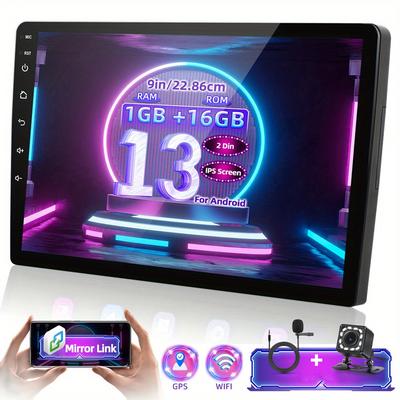 TEMU For 13 Double Din Car Stereo Auto Carplayer Car Radio For 9 Inch Screen Autoradio Car Audio With , Gps Navigation, Wifi, Swc, Fm Radio For Gift For Christmas, Without Battery