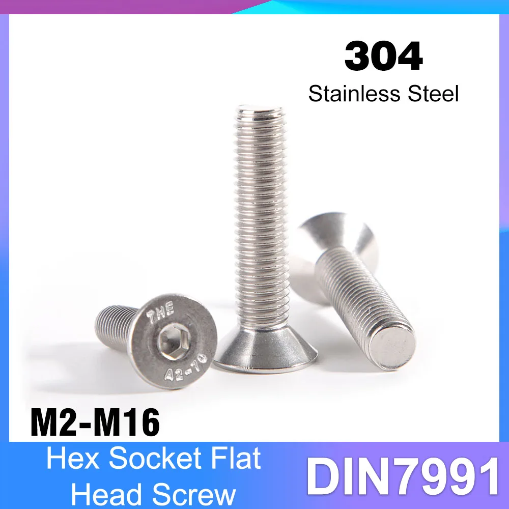 M2 m2, 5 m3 m4 m5 m6 m8 m10 m12 m16 din7991 a2-70 2,5 Sechs kant Innen sechs kant Innen sechs kant versenkte Flach kopfs ch raube Inbus schraube