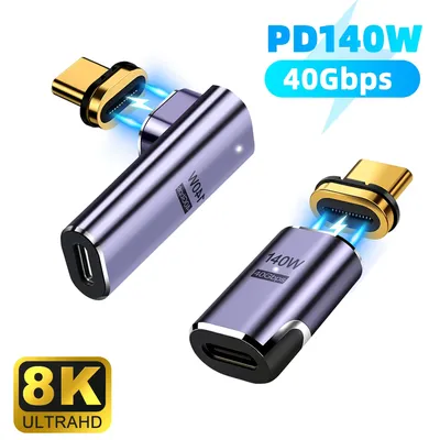 USB4.0 140 W USB-C-Magnetadapter Stecker auf Buchse 40 Gbit/s 8 K 60 Hz für MacBook Pro/Air, Tablet, Image