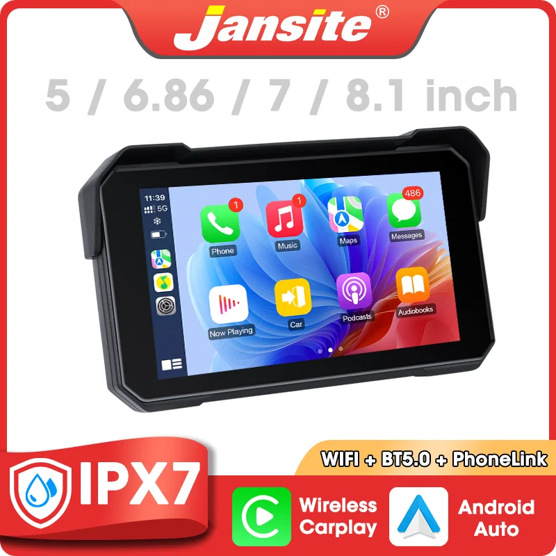 Digitales Motorrad-Dashboard in 5/6,86/7/8,1 Zoll, kompatibel mit CarPlay, Android Auto, GPS-Navigation und Motorradzubehör Image