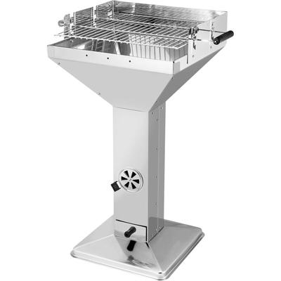 Edelstahl Holzkohlegrill Säulengrill Kohlegrill Standgrill Grillrost bbq Grill Image