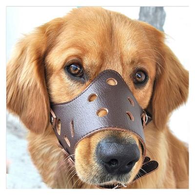 Hundemaulkorb aus Leder, Anti-Bell-Maulkorb, geeignet für große, kleine und mittelgroße Hunde, l Image