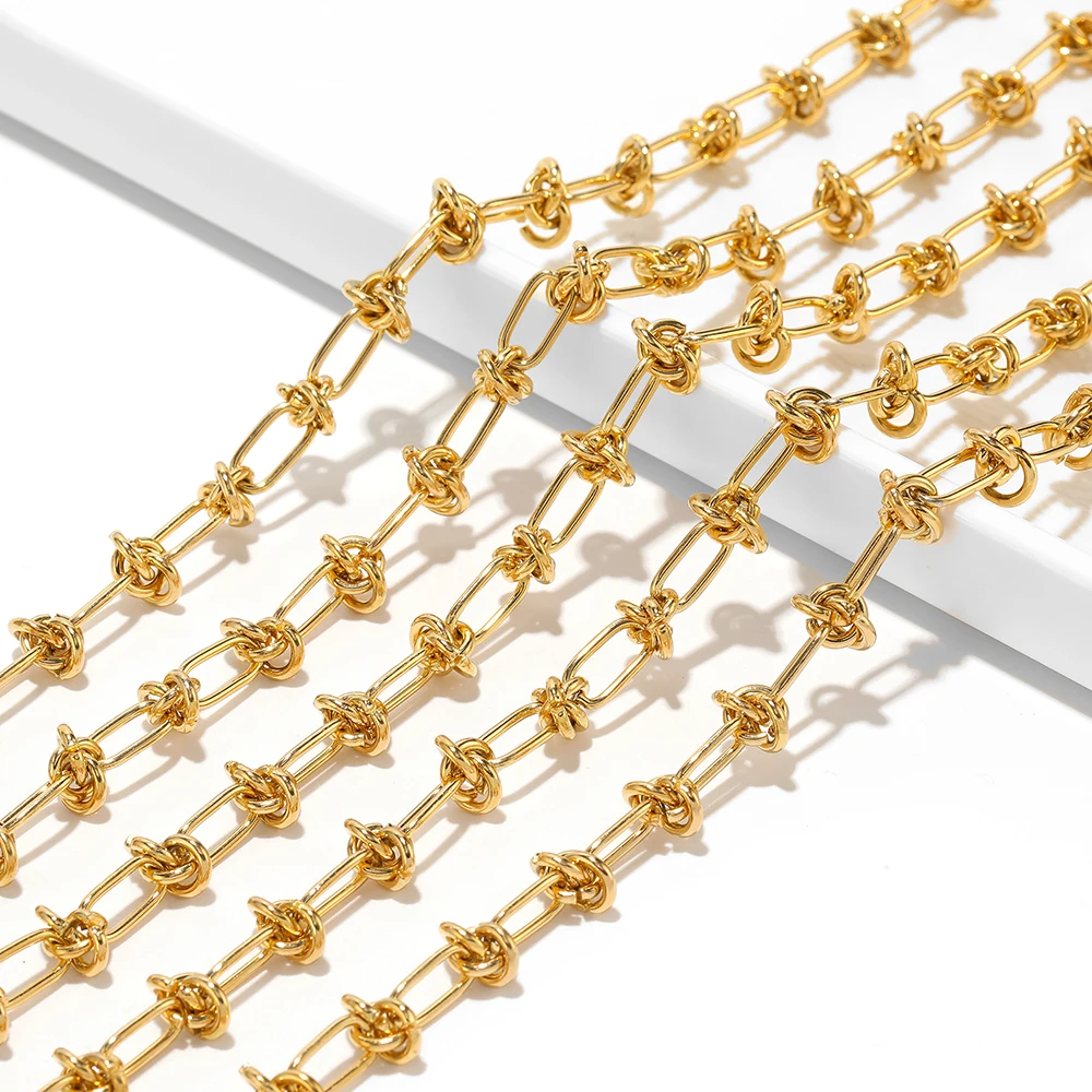 1 Meter Edelstahl Gold klobigen Knoten große Ketten für DIY Hip Hop Männer Halsketten Ergebnisse Armbänder liefert Schmuck herstellung