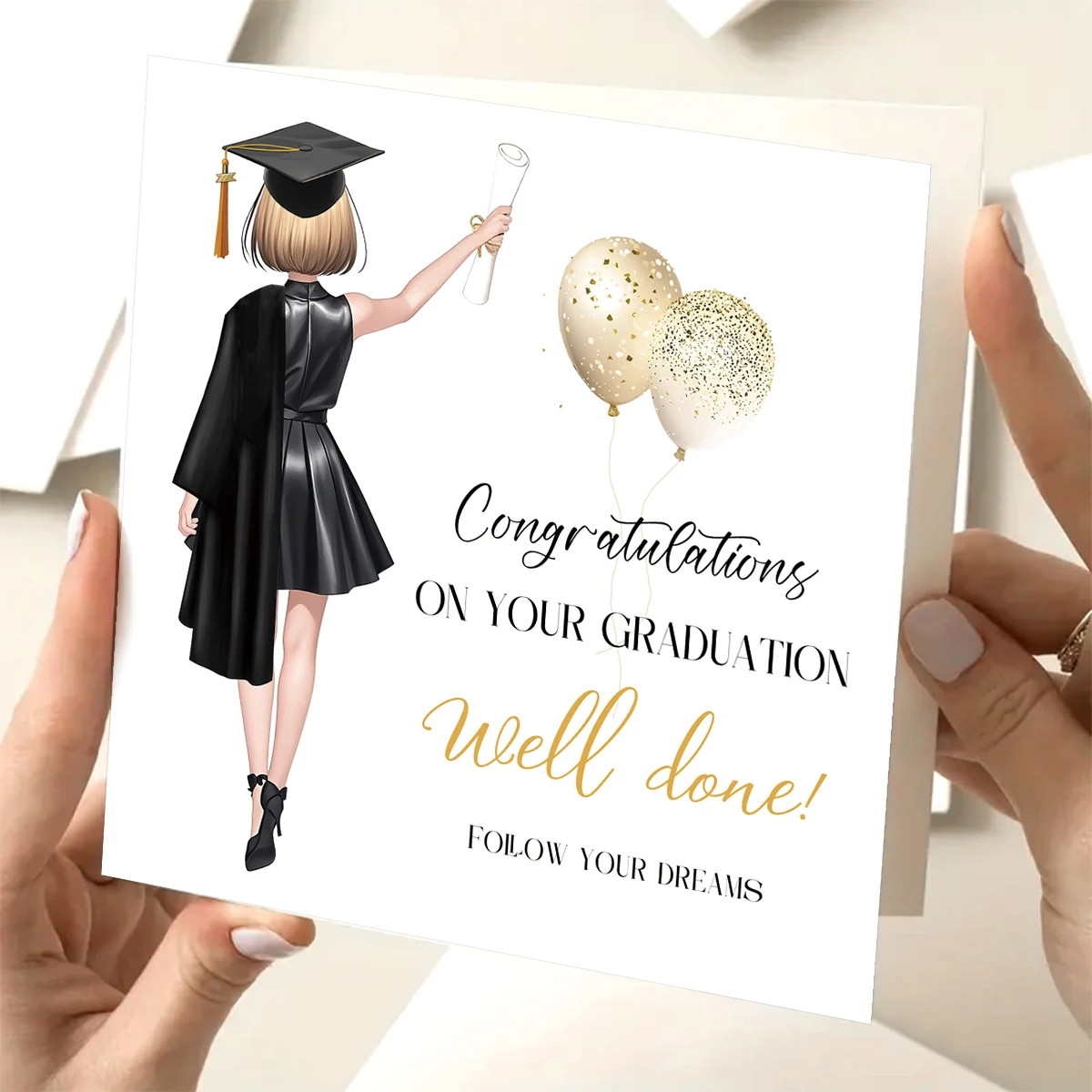 1 Stück Klasse von 2025 Abschluss-Grußkarte mit Umschlag und leerer Seite für College High School Congrats Congratulations Gift Image