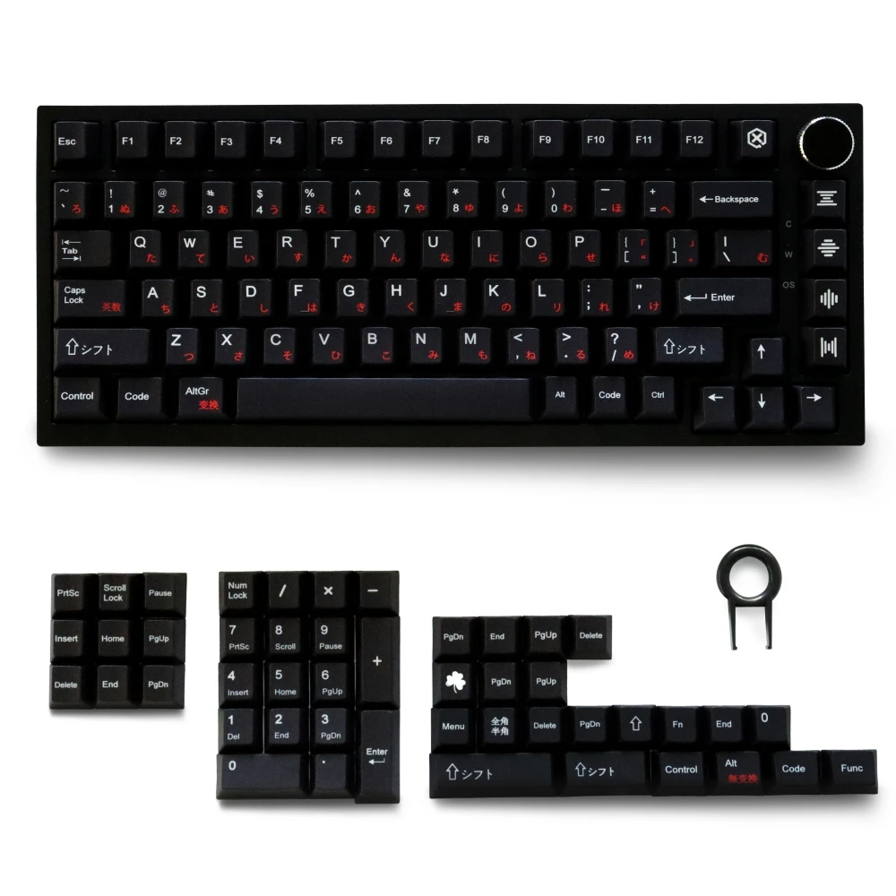 Wob Red Cryllic Tastenkappen, PBT-Material, 129 Tasten, Dye-Sub-Kirschprofil-Tastenkappen für mechanische Tastatur 61/87/104/108 Mx Switch Image