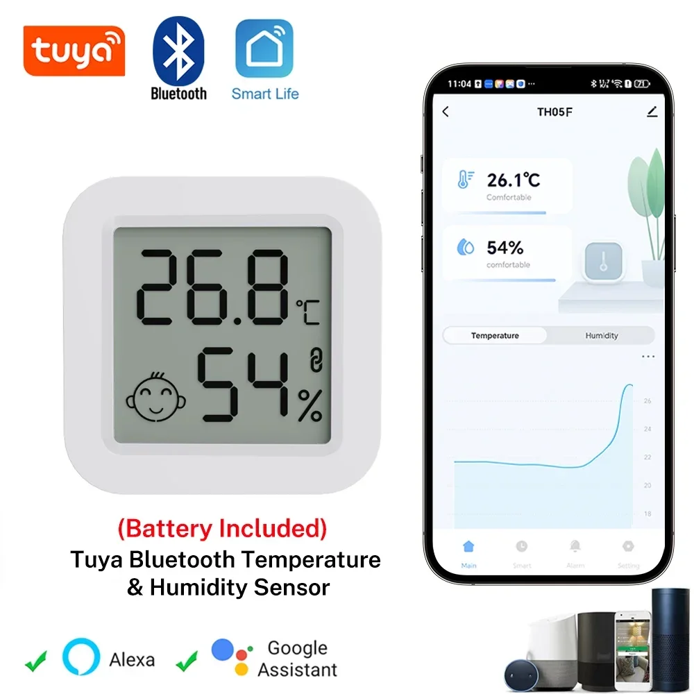 Tuya Smart Home Temperatur Feuchtigkeit Drahtlose Sensor Mini LCD Display Bluetooth-Kompatibel APP Fernbedienung Unterstützung Alexa Image