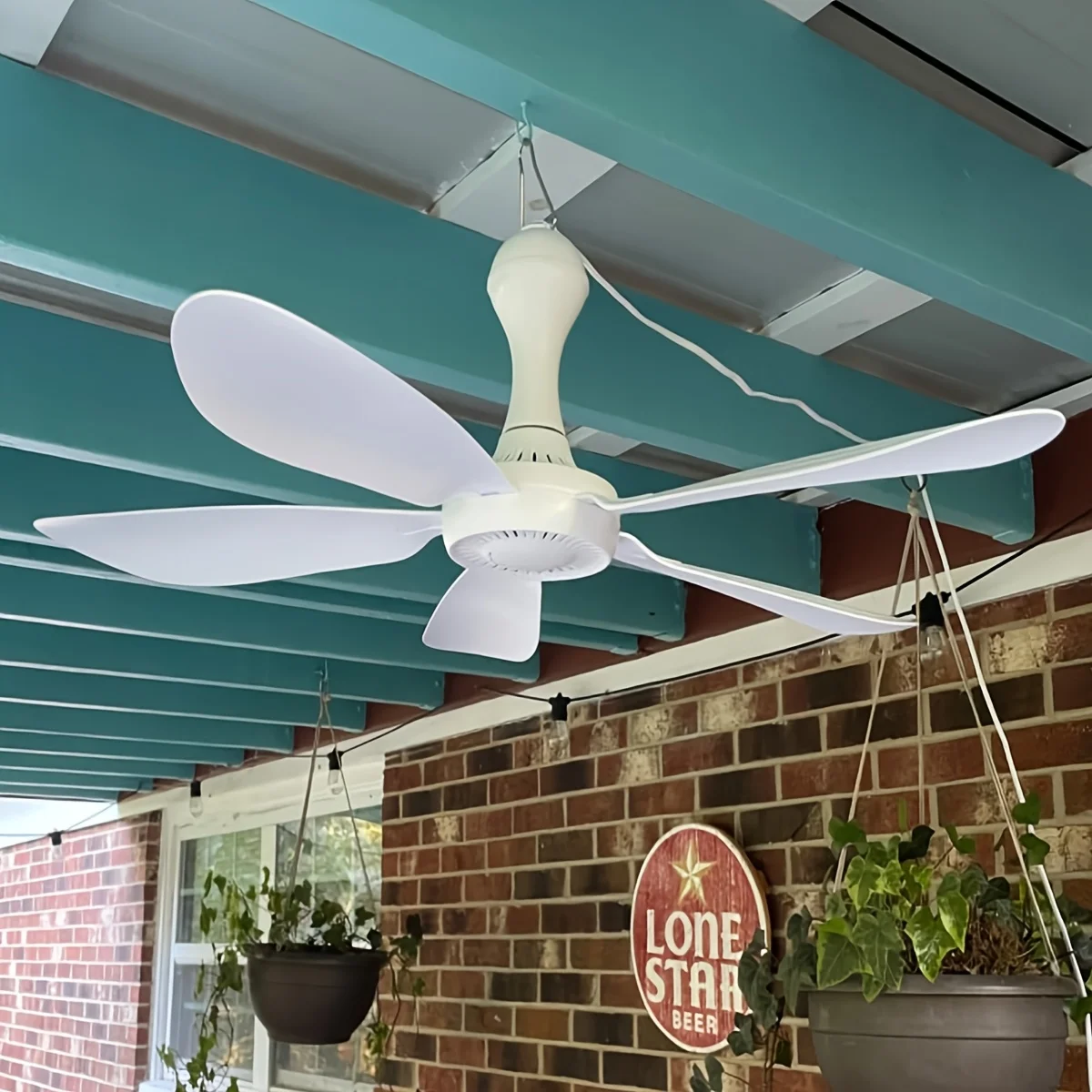 USB-Mini-Hängeventilator, leiser Camping-Ventilator, Notfall, tragbar, zum Aufhängen im Freien, Pavillon, Baldachin, Schlafsaal-Ventilator, geräuschlos, geeignet für zehn Image