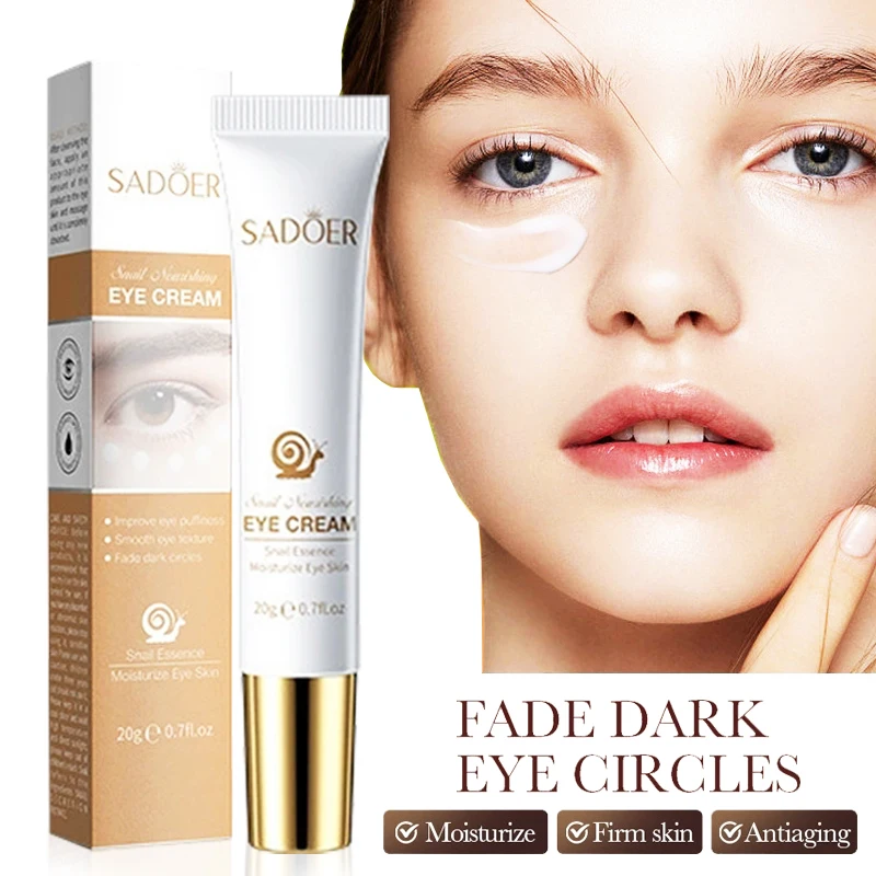 1/2/3 stücke SADOER Schnecke Augen Creme Anti Augenringe Unter Die Augen Entfernen Augen taschen Feuchtigkeitsspendende Anti-Aging augen Hautpflege Produkte Image