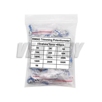 65PCS Trimmer Potentiometer RM063 Adjustable Resistance 100R~1M Potentiometers 1K 5K 10K 20K 50K Image