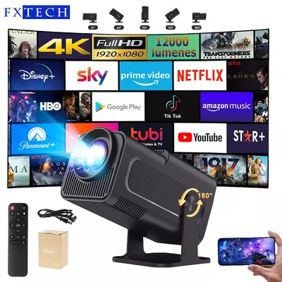 KaiAqua HY320 Pro Projector 4K Android 13 Dual WiFi 6 390ANSI Native 1080P BT5.2 1920*1080P Home Theater Cinema Mini Projectors
