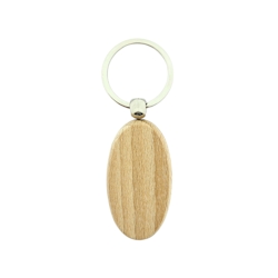 CombiCraft Holz Schlüsselanhänger Oval 54x30 mm - 10 Stück - Ohne Aufdruck Image