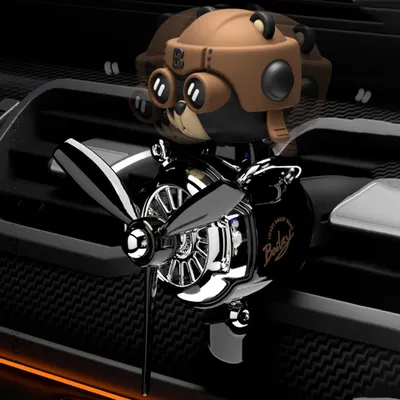 Car Aromatherapy Air Freshener Bear Pilot Rotating Propeller Aromatherapy Interior Perfume Diffuser