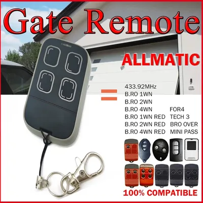 ALLMATIC Remote Control Controller 433.92mhz Replacement ALLMATIC BRO2WN FOR4 TECH3 BRO1WN BRO4WN