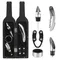 5 Pieces Bottle-Shaped Case With Drip Ring, Foil Cutter, Wine Pourer and Stopper Wine Opener