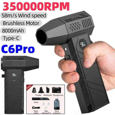 Turbo Fan Upgrade New C6 Rechargeable Blower 350000RPM Brushless Air Blower Turbo Jet Fan Portable