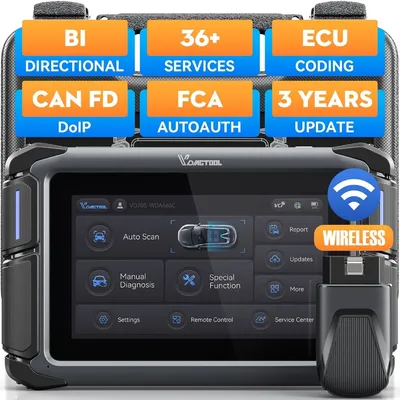 Bidirectional Scan Tool VD70S,OBD2 Scanner Diagnostic Tool with 36+ Resets, FCA Autoauth, CAN FD &