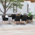 vidaXL Set da Pranzo da Giardino 7 pz con Cuscini Nero
