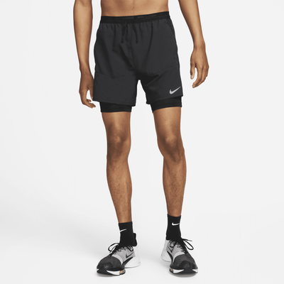 Nike Stride Men's Dri-FIT 13cm (approx.)Hybrid Running Shorts - Black - Polyester