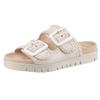 Pantolette GABOR, Damen, Gr. 40, beige (creme), Leder, unifarben, casual, Schuhe, Plateau, Bequemschuh, Sommerschuh mit praktischen Klettverschlüssen