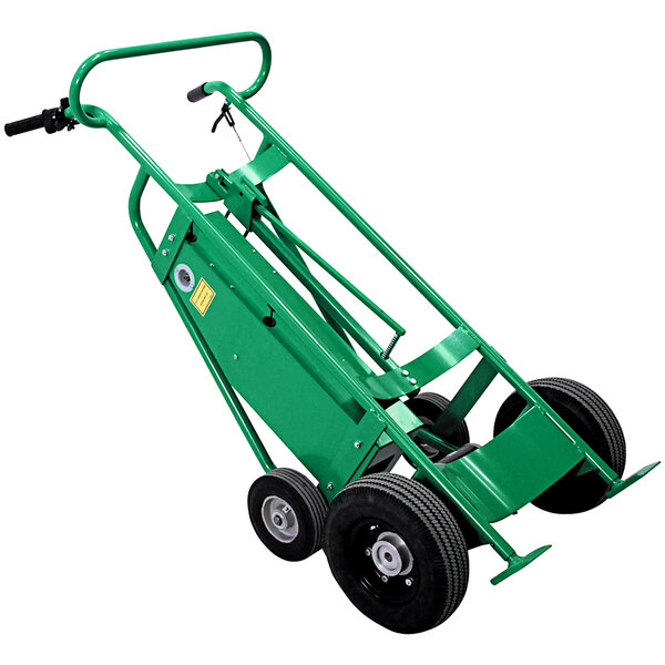 Valley Craft 800 lb. 4-Wheel Battery-Powered Steel Drum Truck with Locking Cover Chime Hook and Pneumatic / Rubber Wheels F89484L