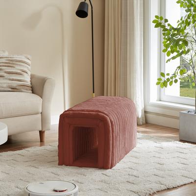 Versatile Ottoman Storage Bench with Hidden Pet Nest for Various Rooms