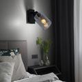 Etc-shop - Applique murale lampe de chambre noire applique murale en verre fumé avec spot mobile,