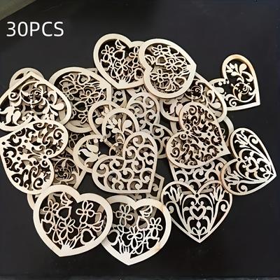 TEMU 30pcs Wooden And Floral Cutouts For Diy Painting, Hanging Decorations For Christmas, Halloween, Thanksgiving, Party And Home Decor, Manufactured Wood, No Electricity Or Batteries Required Image