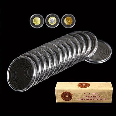 TEMU 20pcs Commemorative Coin Collection Protection Box, Coin Storage Box, Round Commemorative Coin Collection Box 20pcs + Black Pad Image