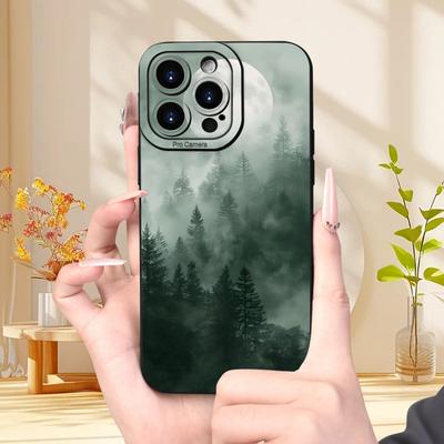 TEMU Creative Mist Pattern Phone Case, , Shockproof Tpu Soft Protective Cover, Men's And Women's Birthday Or Festival Gifts, Suitable For 16iphone 15 14 11 Xs Xr X 7 8 Pro Max Se Image