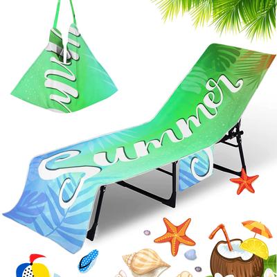 TEMU Quick-dry Microfiber Beach Chair Cover With Pockets - Contemporary Design, Pool & Travel Essentials Image