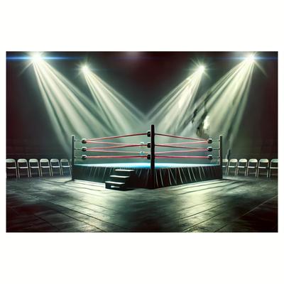 "TEMU Wrestling Ring Canvas Poster | 12x18" Frameless Wall Art | Vivid | Modern Home & Bedroom Decor | Dynamic Sports Theme | High- On Material, Sports Themed Decor | Backdrop | Canvas Print" Image