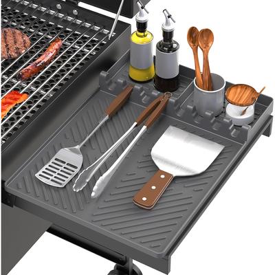 TEMU Silicone Grill Mat With Integrated Drip Tray - Heat Resistant Bbq Tool Holder For Outdoor Grilling, For Camping & Picnics, Grill Mats For Cooking Image