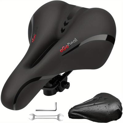TEMU Bicycle , Bike Seat Suitable For Men And Women, Ergonomic, Wide And Breathable Mtb , For , Mountain Bike, Racing Bike, E-bike, With Installation Tool Image