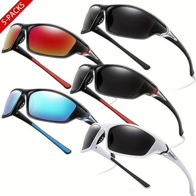 TEMU 5 Pairs Of Polarized Sports Glasses For Men And Women, Suitable For , Fishing, Running, Traveling, Etc. Image