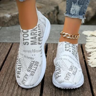 TEMU Women's Lightweight Walking Shoes With Stability Support, Breathable Fabric Upper & Eva Sole, For Casual, Camping, Travel - Stylish Sneakers, Ladies Sneakers Image