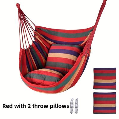 TEMU Multicolor Durable Outdoor Hanging Chair With Easy-hang Rope, Includes 2 Cushions, Essential For Travel, Suitable For Camping, Picnics, Patio, And Garden Relaxation Image