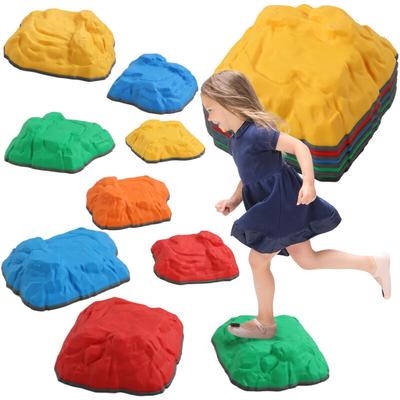 Aiyaplay - Balancesteine für Kinder 9-tlg. Rutschfeste Stapelbar Flusssteine, Stapelsteine bis 80 Image
