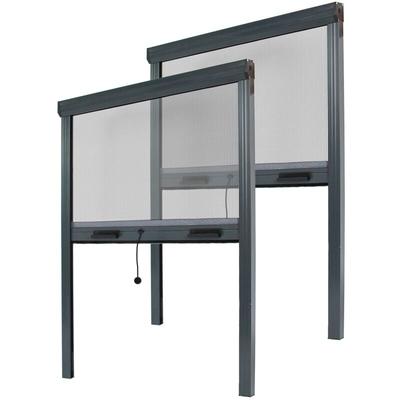 Avosdim - Angebot Insektenschutzrollos 2er Set b 1500 mm x h 1600 mm - Aluminium - Anthrazitgrau Image