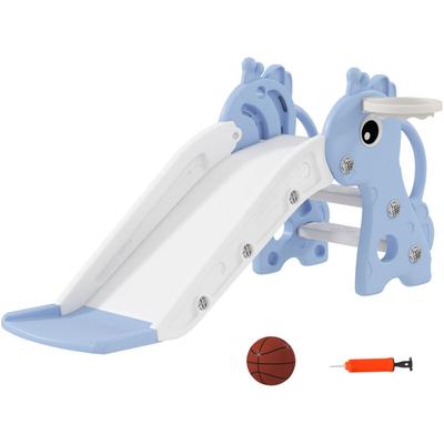 AIYAPLAY Kinderrutsche, 3 in 1, Kleinkinderrutsche mit Basketballkorb, Rutsche mit Basketball für Image